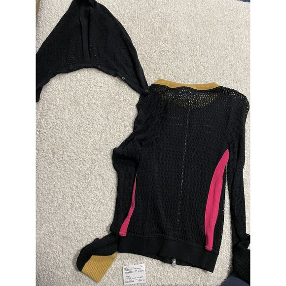 NWT Angel Apparel Womens Sz XS Tri color detachable Hoodie Zip Up Y2K MSRP $190 - Picture 8 of 8